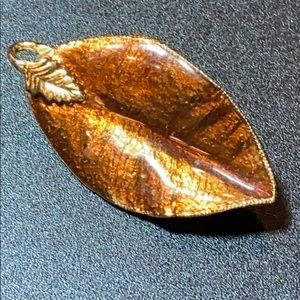Vintage Autumn Leaf Necklace Pendant OR Brooch Pin